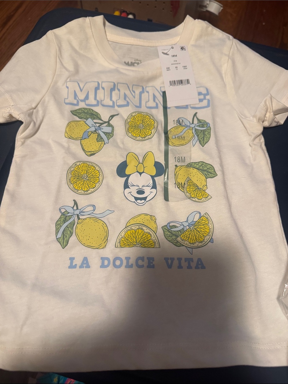 Disney Minnie Lemon Graphic Tee - White, Yellow & Blue